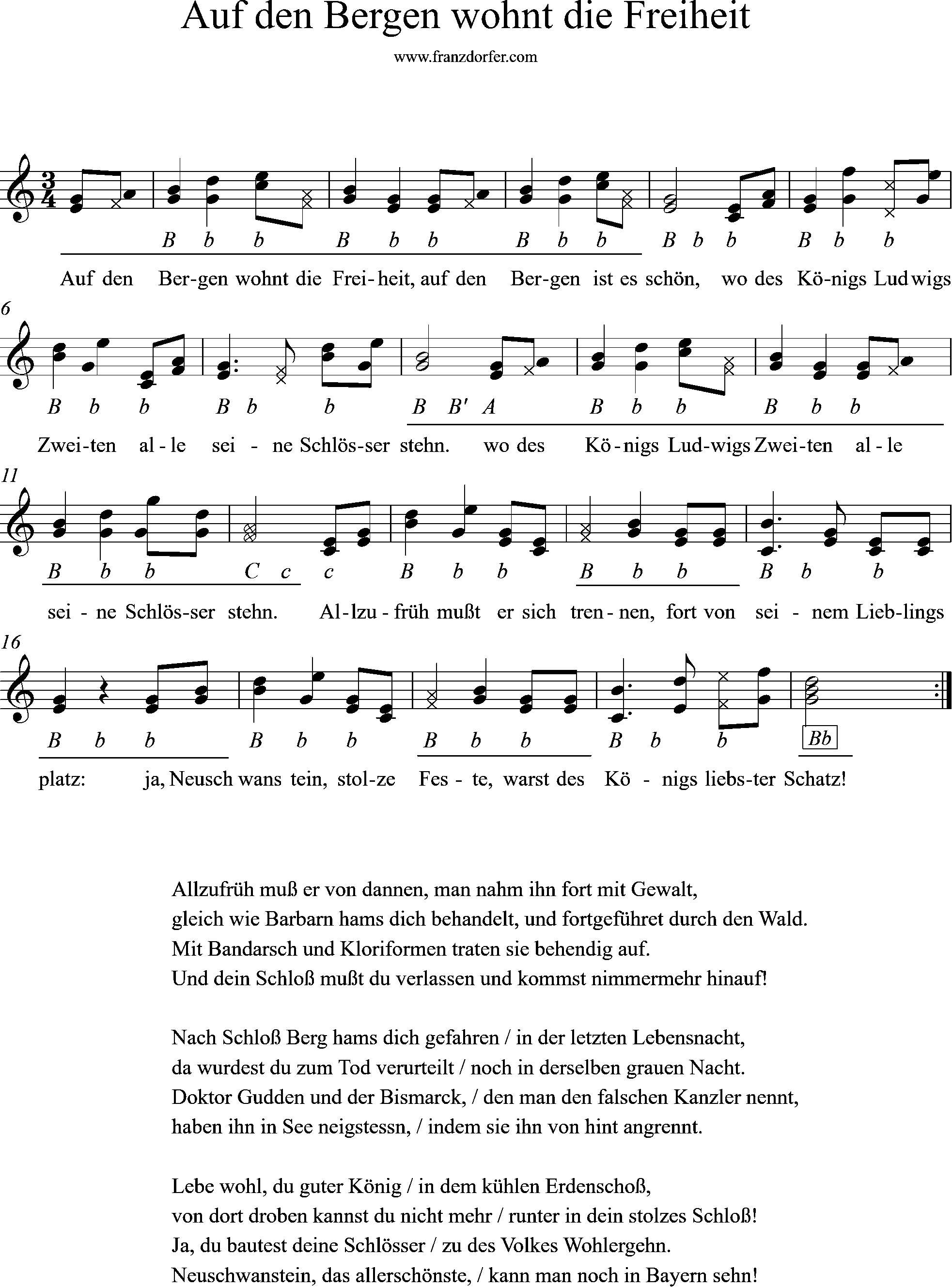 Auf den Bergen wohnt die Freiheit, Steirische Harmonika griffschrift, Auf den Bergen wohnt die Freiheit